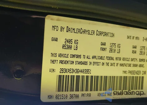 2006 Dodge Charger Rt z USA, uszkodzony, nr VIN 2B3KA53H36H403951